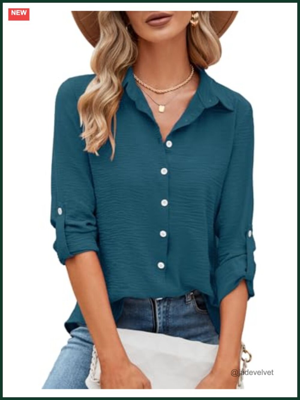 Womens Button Down Shirts Loose Fit Business Casual Long Sleeve Blouse 95% Rayon